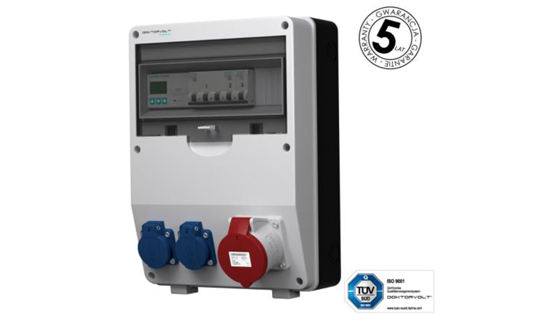 Rozdzielnica budowlana z licznikiem 3F Siemens pTD-S 32A 2x230V gniazda Mennekes Schuko Doktorvolt 4791-66278 Rozdzielnica budowlana z licznikiem 3F Siemens pTD-S 32A 2x230V gniazda Mennekes Schuko Doktorvolt 4791-66278