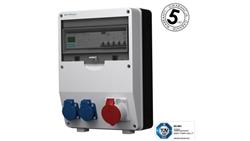 Rozdzielnica budowlana z licznikiem 3F Siemens pTD-S/FI 16A 2x230V gniazda Mennekes Schuko Doktorvolt 4784-66323