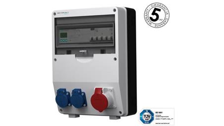 Rozdzielnica budowlana z licznikiem 3F Siemens pTD-S/FI 16A 2x230V gniazda Mennekes Schuko Doktorvolt 4784-66323