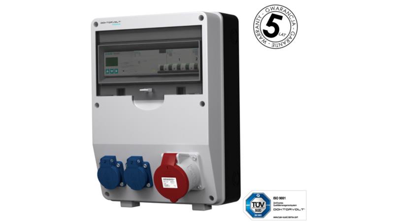 Rozdzielnica budowlana z licznikiem 3F Siemens pTD-S/FI 32A 2x230V gniazda Mennekes Schuko Doktorvolt 4807-65968 Rozdzielnica budowlana z licznikiem 3F Siemens pTD-S/FI 32A 2x230V gniazda Mennekes Schuko Doktorvolt 4807-65968