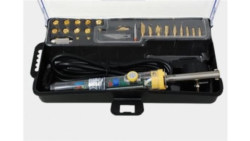 Zestaw do wypalania wypalarka 50W z regulacją temperatury + końcówki, do drewna, skóry itd. MP-ZD-972H 24533-80864