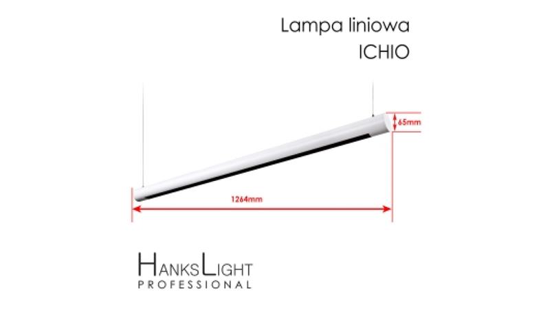Lampa LED,HanksLight,liniowa,white, alu,zwiesz,1264mm,down36W, SMD,AC230V,4000K-W L4702025 (OCHIO)-56574