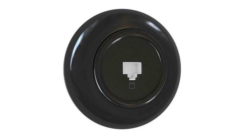 Premiumlux RETROLINE Gniazdo komputerowe 1 x RJ45 z ramką czarne-44666