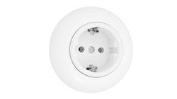 Premiumlux RETROLINE Gniazdo schuko z ramką białe-44667