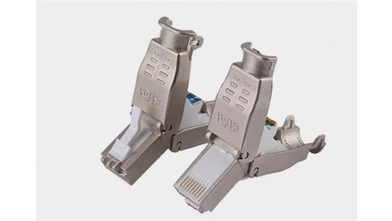 Wtyk modularny przemysłowy RJ-45 8p8c kat.6 ekranowany beznarzędziowy do skrętki FTP / STP / SFTP 24658-33656