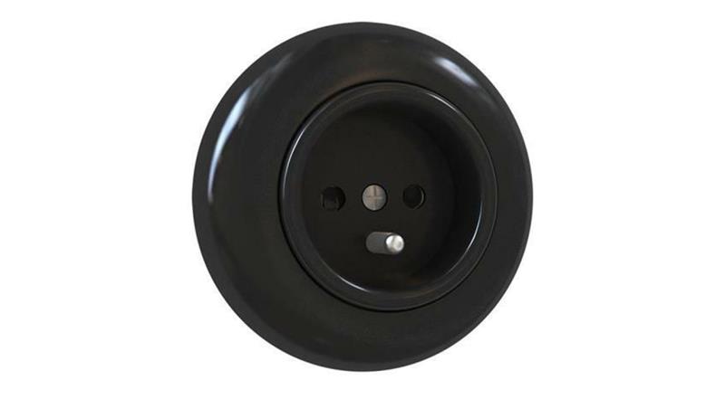 Premiumlux RETROLINE Gniazdo z uziemieniem z ramką czarne-44654 Premiumlux RETROLINE Gniazdo z uziemieniem z ramką czarne-44654