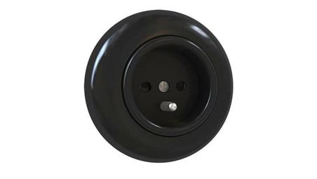 Premiumlux RETROLINE Gniazdo z uziemieniem z ramką czarne-44654