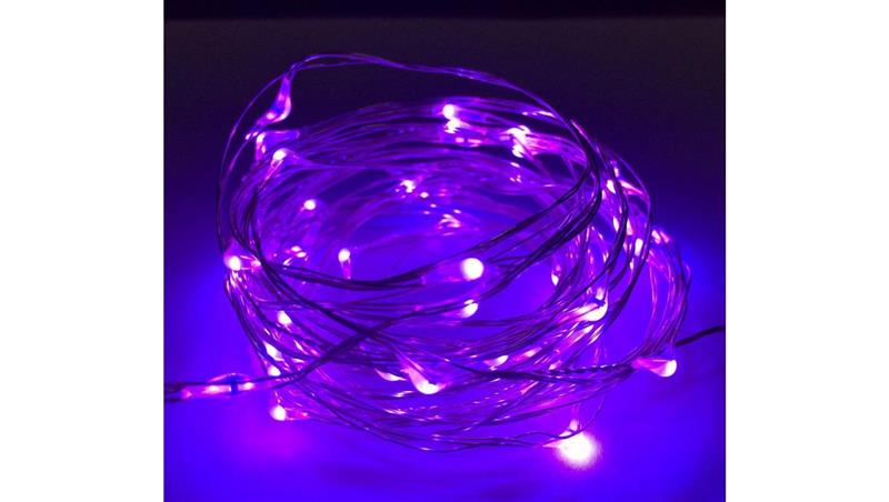 Lampki led zewnętrzne ŁEZKI 12V 5m 50LED fioletowe IP65-50211