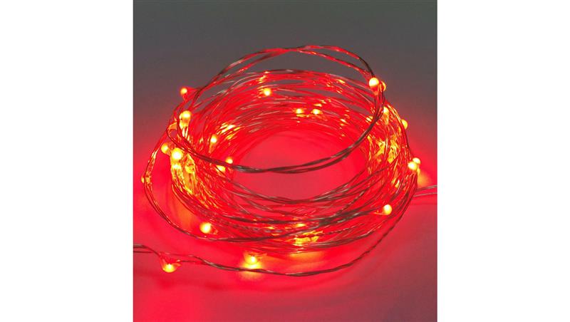 Lampki led zewnętrzne ŁEZKI 12V 5m 50LED czerwone IP65-50207
