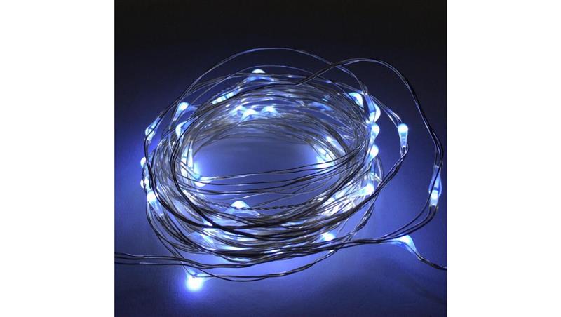 Lampki led zewnętrzne ŁEZKI 12V 5m 50LED białe zimne IP65-50210