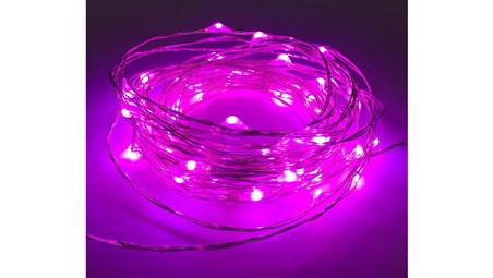 Lampki led zewnętrzne ŁEZKI 12V 5m 50LED różowe IP65-50208