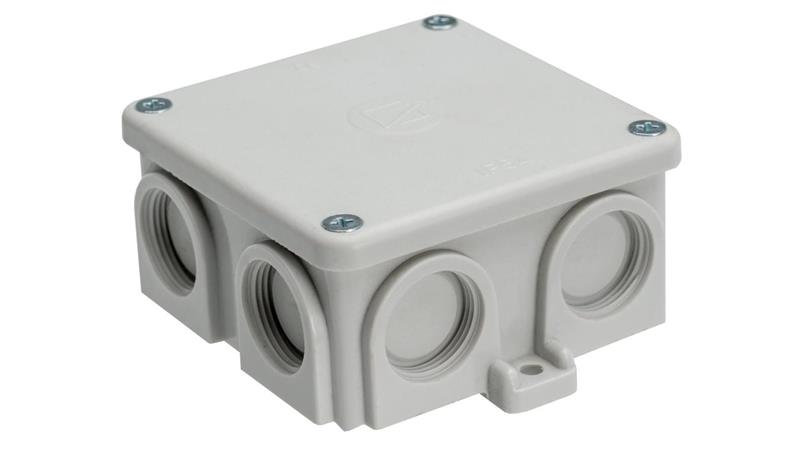 Puszka natynkowa, materał-bakelit, kolor RAL7035, IP54, 500V, 7 wyjść, z zaciskami 4x6mm2 K76/K-77533