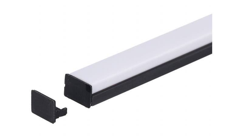 Zaślepka PCV Standard czarna z otworem-55395