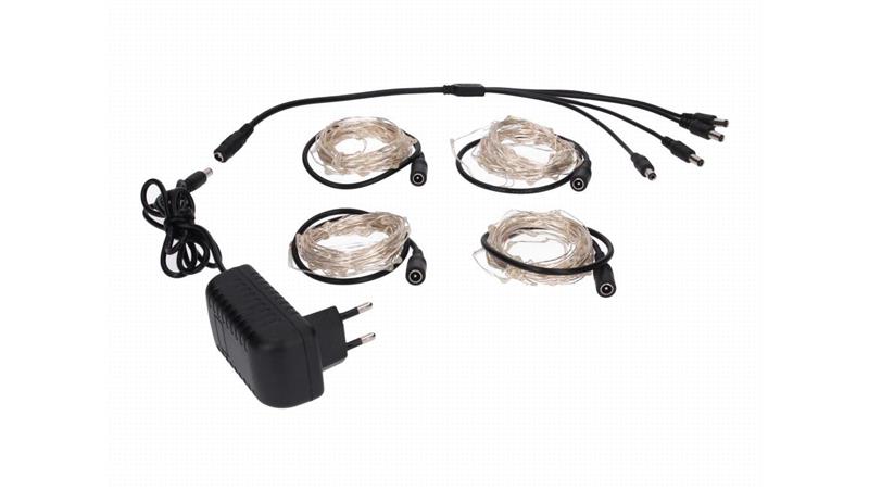 Lampki led zewnętrzne ŁEZKI 230V 4x5m 4x 50LED fioletowe-50216