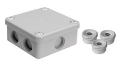 Puszka natynkowa, materiał-bakelit, kolor RAL7035, IP54, 500V, 7 wyjść, 3 dławiki WN16 K85/3WN16-75081