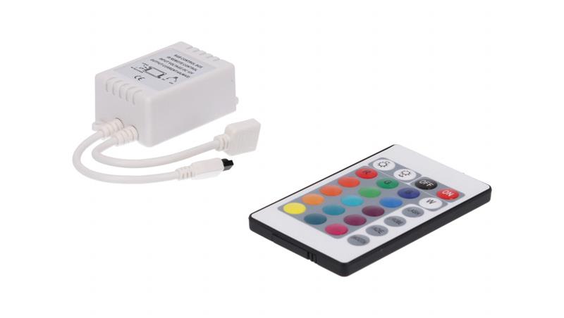 Sterownik LED RGB 3x2A 24-key IR 12V Prescot-51267 Sterownik LED RGB 3x2A 24-key IR 12V Prescot-51267