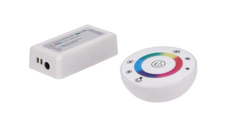 Sterownik LED RGB 3x6A okrągły RF biały 12-24V Prescot-51273