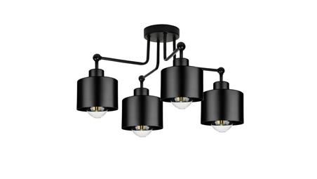 Lampa LOFT ABI P2 czarna 4xE27 plafon-57602