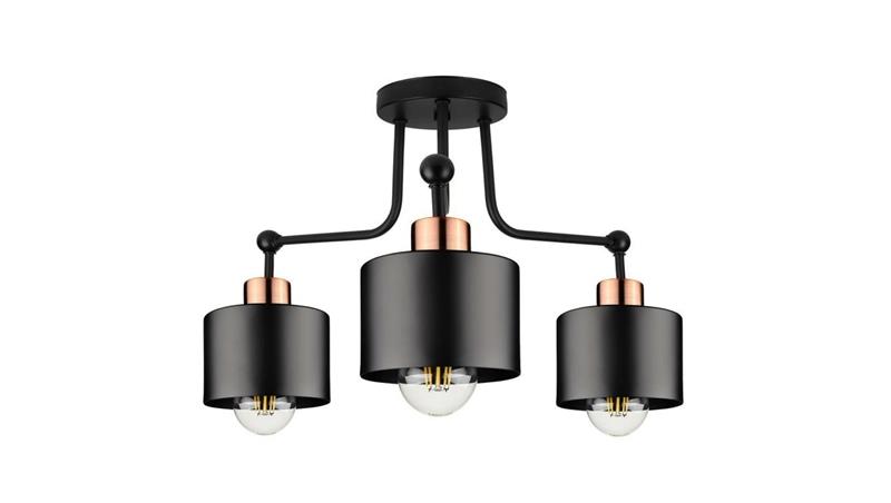 Lampa LOFT ABI-G P2 3xE27 plafon czarno złota-57571