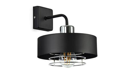Lampa LOFT IDA-S K9 1xE27 kinkiet czarno srebrny-59523