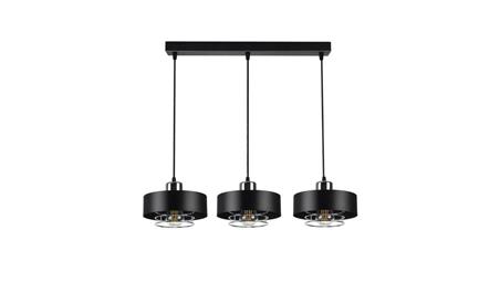 Lampa LOFT IDA-S W2 3xE27 wisząca czarno srebrny-56580