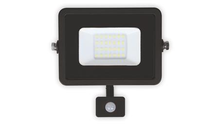 Naświetlacz LED PLATI 20W 1400lm 3000K IP44 czarny czujnik LFL104S-52477