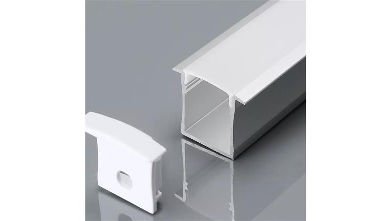 Profil wpuszczany aluminiowy Mleczny do taśm LED 2000x30x20mm 3372-55463