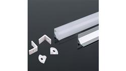 Profil kątowy aluminiowy Mleczny do taśm LED 2000x15,8x15,8mm 3353-55469