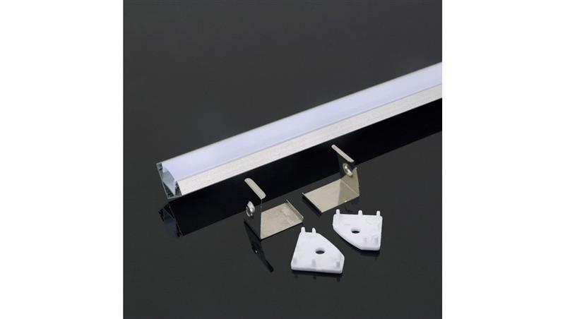 Profil kątowy aluminiowy Mleczny do taśm LED 2000x19x19mm 3356-55466