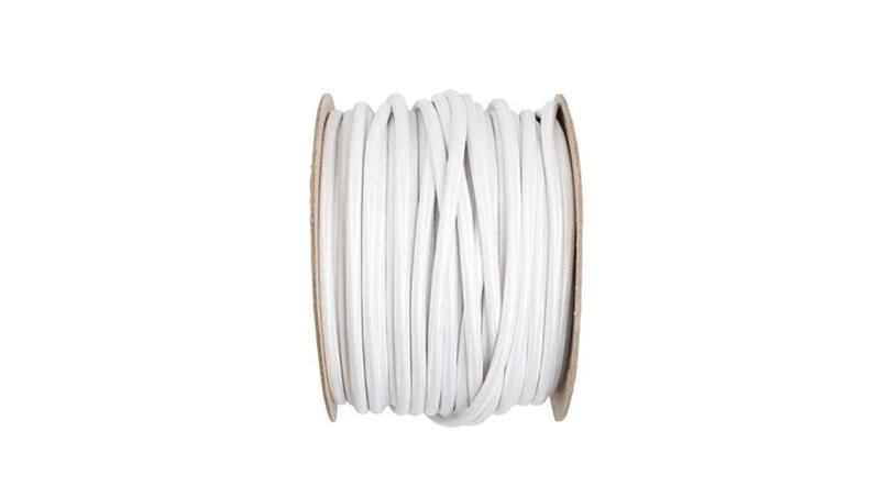 Kabel 2 żyłowy biały 2x0,75mm2 - 1m w oplocie-52124