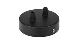 Maskownica do sufitu 80x30mm podwójna czarna do kabla w oplocie i lamp podsufitka-52129