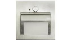 Oprawa Beryl PIR szczotkowana ciepła 3000K 1,5W 12V DC 9 led smd 3014 kwadrat do puszki fi 60 z czujką ruchu PIR-62752