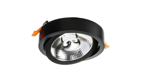 Oprawa RONDO-111 WPUST ES111 czarna piaskowana aluminiowa okrągła QR111 AR111-53349
