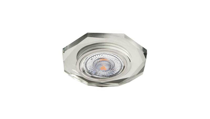 Oprawa szklana GLASSO-S OCTAGON srebrna 90x8 halogenowa wpuszczana-53092