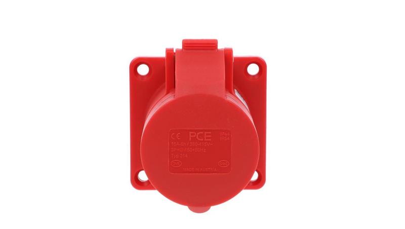 Gniazdo tablicowe 16A 4P 400V czerwone IP44 żeńskie 70mm 314-6-31736