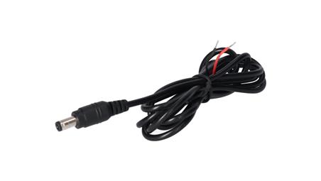 Wtyk DC 5.5x2.5 przewód czarny 150cm 22awg-55498
