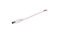 Wtyk DC 5.5x2.5 przewód biały 15cm 22awg-55535