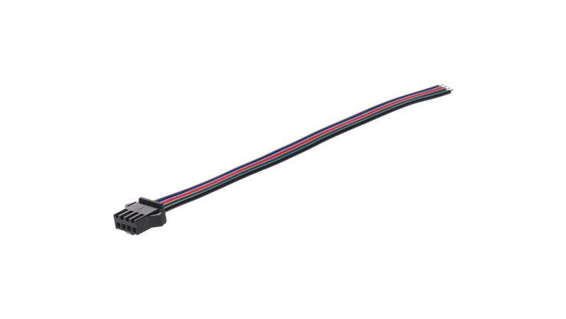 Wtyk RGB czarny przewód 15cm-55547