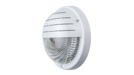 Oprawa GRILL, E27, 60W, biała-polipropylen, klosz przeźroczysty-poliwęglan, IP44, osłona, IK10 A2240-P-53354