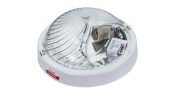 Oprawa ALFA, E27 z czujnikiem ruchu PIR, 75W, biała-polipropylen, klosz przeźroczysty-poliwęglan, IP44, IK10 A2210-P-PIR-53062