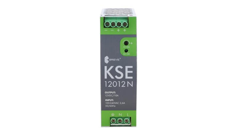 Zasilacz impulsowy KSE 12012M 230/ 12VDC 10A 120W na szynę DIN, Uzas: 96-264VACVAC, Ta70, 18912-9988-10128 Zasilacz impulsowy KSE 12012M 230/ 12VDC 10A 120W na szynę DIN, Uzas: 96-264VACVAC, Ta70, 18912-9988-10128