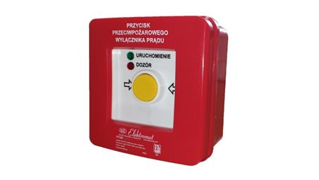 Przycisk ppoż. n/t 2 tory prądowe 12A R-Z samoczynny diody czerw/ziel 230V AC/230V AC PPWP-2s A/4 904402-63205