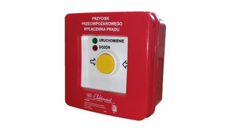 Przycisk ppoż. n/t 2 tory prądowe NC 12A samoczynny diody czerw/ziel 230V AC/230V AC PPWP-3s A/4 904404-63209