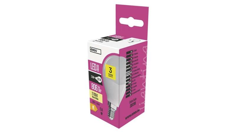 Żarówka LED mini globe 8W E14 ciepła biel ZQ1230-47469