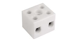 Złączka gwintowa porcelanowa 6mm2 2 tory biała z 1 otworem montażowym CPO-10A-2P 80013516 /20szt./-80148