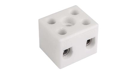 Złączka gwintowa porcelanowa 6mm2 2 tory biała z 1 otworem montażowym CPO-10A-2P 80013516 /20szt./-80148