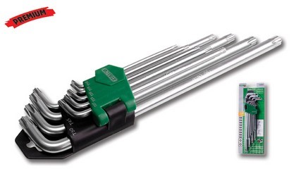 Klucze TORX z otworem krótkie T10-T50  STALCO