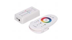 Sterownik LED RGB 3x6A touch RF biały komplet pilot+uchwyt 12-24v Prescot-51227