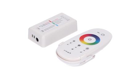 Sterownik LED RGB 3x6A touch RF biały komplet pilot+uchwyt 12-24v Prescot-51227