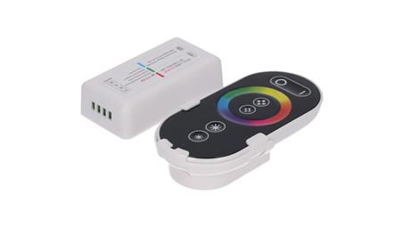 Sterownik LED RGB 3x6A touch RF czarny komplet pilot+uchwyt 12-24V Prescot-51300
